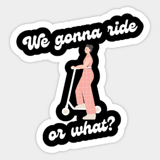 WE GONNA RIDE OR WHAT Gift Ideas Sticker